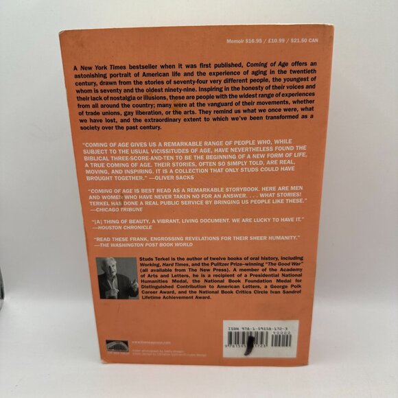 Coming of Age : Growing up in the Twentieth Century  Stud Terkel Paperback - Picture 3 of 6